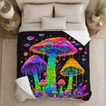 thumbnail image 5 of Surreal Neon Glow Art, Dramatic Fantasy Scene, Warm Flannel Blanket for Sunroom and Reading Nook, Garden Lovers Housewarming Gift, Fantasy Home Decor, 5 of 9