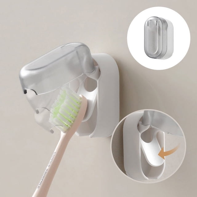 Vaidha Toothbrush With Cover Bathroom Wall-mounted Punch Toothbrush Storage Rack Toilet Toothbrush Toothbrush Wall Mounted With Cover