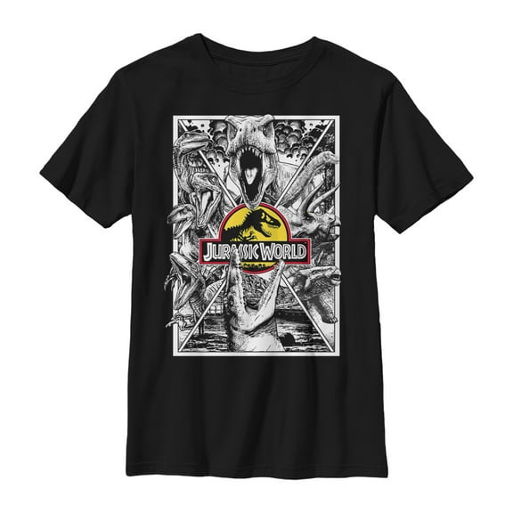 Boy's Jurassic World Jurassic Worldscale Comic Print  Graphic Tee Black Medium