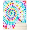 thumbnail image 5 of Rainbow Tie Dye Blankets and Throws Spiral Psychedelic Pattern Boho Sherpa Blanket Lightweight Fluffy Color Fleece Blanket for Couch Bed Warming Decor…, 150x200cm(60x80inches), 5 of 5