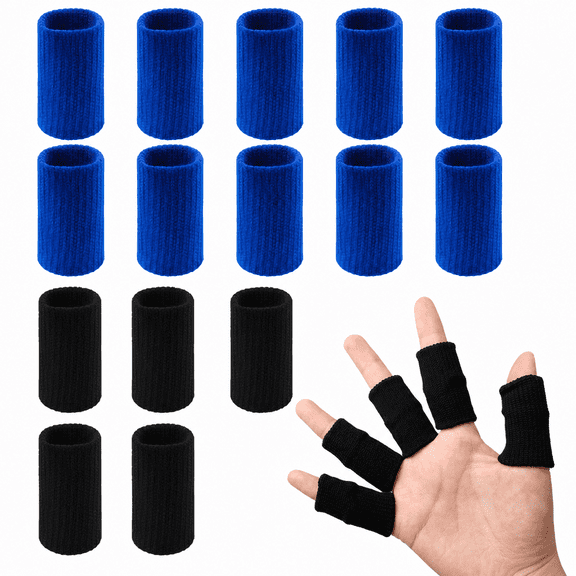 20Pcs Finger Splint & Sleeve Set for Arthritis Pain Relief | Black & Skin Tone