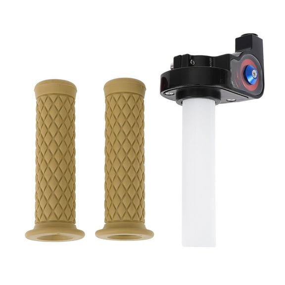Unique Bargains 7/8" 22mm 15/16" 24mm Motorcycle Hand Grips Cover Kit Non Slip Rubber Handlebar End Grips for Motorcycle Scooter Bicycle ATV Khaki 1 Set