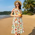 thumbnail image 4 of Vsdgher Fruits Peach2 pour Femmes Été 2025 Décontracté Robes Midi Maxi Légères Manches Courtes Col Rond Robe de Plage, 4 of 6