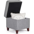 thumbnail image 3 of Homebeez Upholstered Tufted Storage Ottoman Footstool,Storage Cube Seat Foot Rest Stool,Gray, 3 of 8