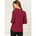 thumbnail image 4 of AllegK Dde San Patricio profesional Blusas de gade manlarcon cuello alto elegante pamujer borgoXL, 4 of 5