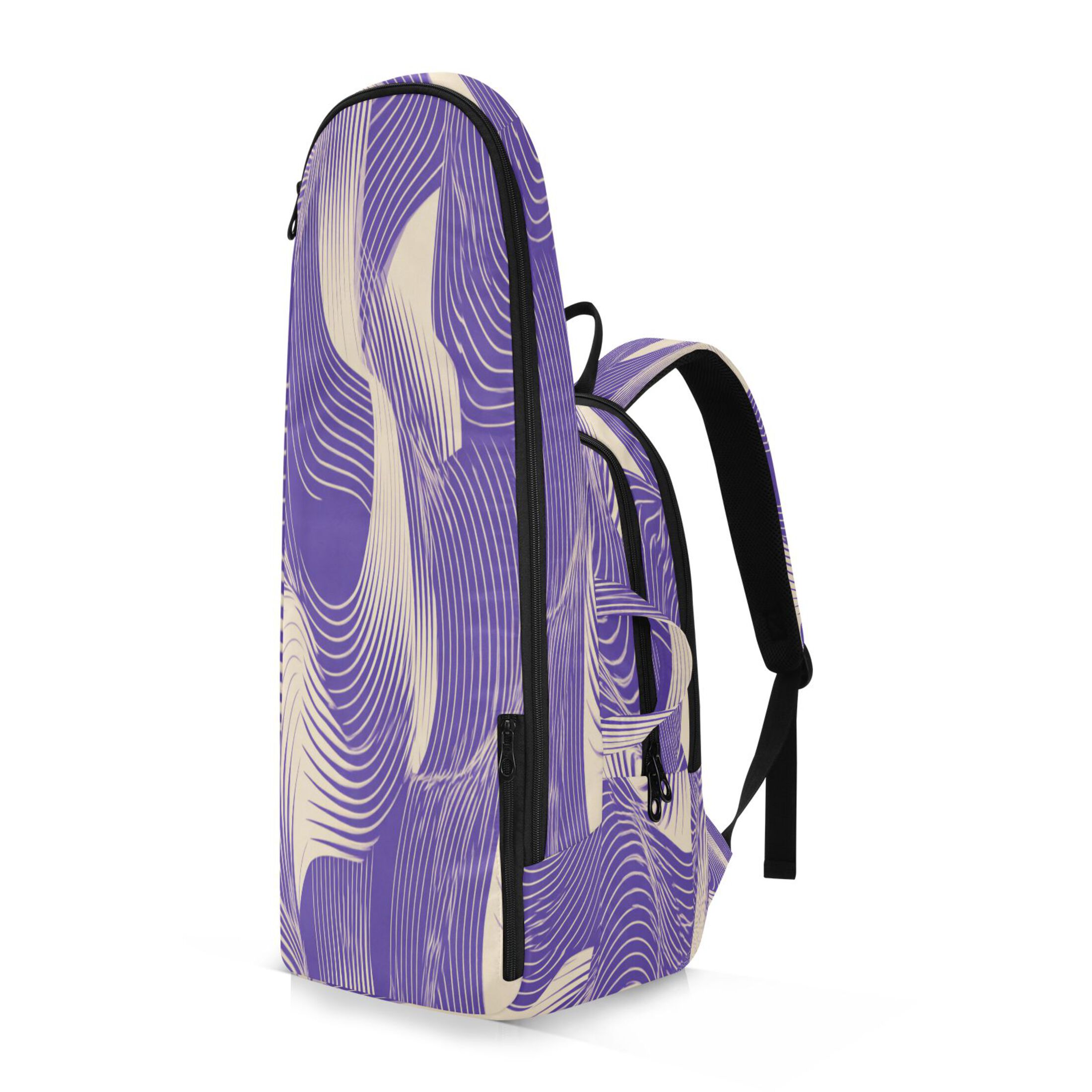 2 Racquet Holder Tennis Backpack Tennis Racket Covers Gym Bags Purple Chaotic Lines