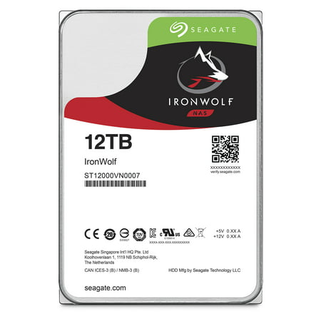Seagate IronWolf 12TB NAS Internal Hard Drive HDD – 3.5 Inch SATA 6Gb/s 7200 RPM 256MB Cache for RAID Network Attached Storage