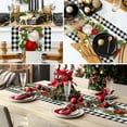 thumbnail image 7 of Christmas Black and White Table Runner Buffalo Check Plaid Table Runner Seasonal Winter Xmas Holiday Decorations for Indoor Outdoor Kitchen Dining Living Room Wedding Party 13 x 72 Inch, 7 of 7