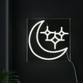 thumbnail image 4 of Starry Crescent 10" Square Contemporary Glam Acrylic Box USB Operated LED Neon Light, White, 4 of 7