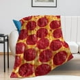 thumbnail image 6 of 3D Funny Realistic Food Pepperoni Cheese Pizza Flannel Fleece Throw Blankets 50"X40" Soft Cozy Fluffy Winter Fall Blanket Cozy Soft Fuzzy Plush Home Decor for Couch Bed Sofa Living Room Bedroom, 6 of 6