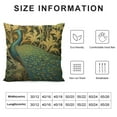 thumbnail image 5 of JEUXUS  Gold Peacock Bird Floral Chinoiserie Throw Pillow Cover Aqua and Green  Lumbar Pillow Case Cushion Cover Asian Body Pillow Covers Home Decor for Sofa Living Room Bedroom, 5 of 5