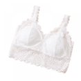 thumbnail image 3 of FANTADOOL Sexy Women Lace Crochet Bralette Bralet Bra Bustier Crop Top Floral Cami Padded Tank Tops bra-White, 3 of 9