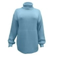 thumbnail image 4 of Lovskoo Sweaters for Women Long Sleeve Turtleneck Casual Pullover Sweater Blue, 4 of 5