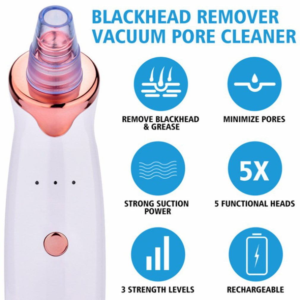 Electric Acne Remover Point Noir Blackhead Vacuum Extractor Tool Black
