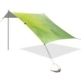 thumbnail image 3 of Portable Beach Tent Sun Shelter With Ground Pegs Water And Wind Resistant Sun Shade Canopy Angle Adjustable Light Green Yellow Watercolor, 3 of 7