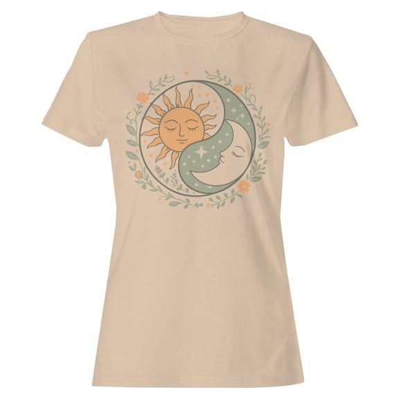 Floral Yin Yang Women's Natural T-shirt