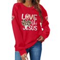 thumbnail image 2 of Kilaqueen Valentines Day Sweatshirt for Women Casual Plus Size Love Letter Long Sleeve Shirts Heart Grahic Valentines Gifts Round Neck Baggy Blouse Tops, 2 of 6