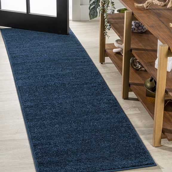 JONATHAN Y SUPERSOFT 2 x 12 Runner Rug, Haze - Navy, SEU100C-212