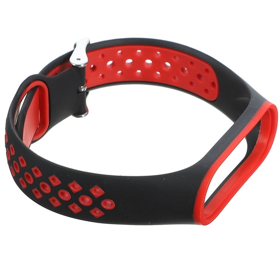 WESIEVYA Red Silicone Wristband Replacement Watch Strap Adjustable Comfortable for Smartwatch