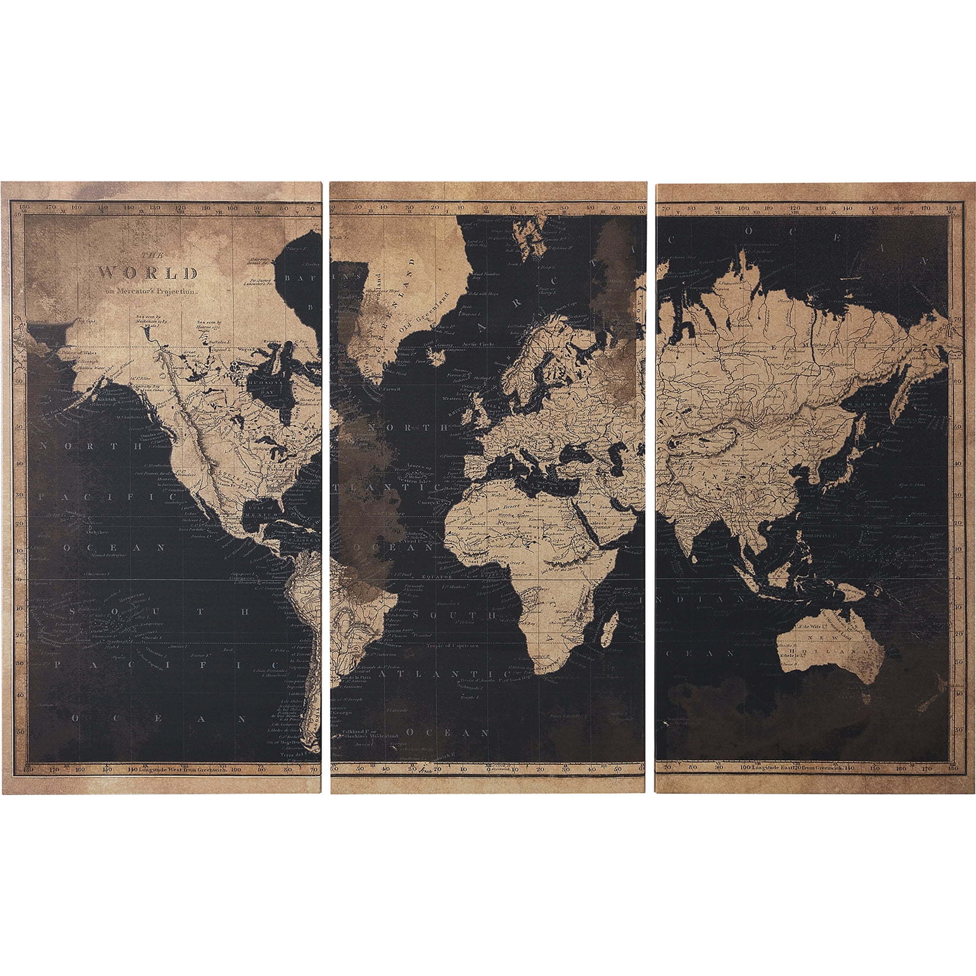 Rustic World Map 11 x 14 Canvas Set (Free Shipping) - Avery and Rose