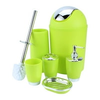 Green Bathroom Accessories 6 Piece Bathroom Accessories Set Plastic Bath Lotion Bottles Toothbrush Holder Tooth