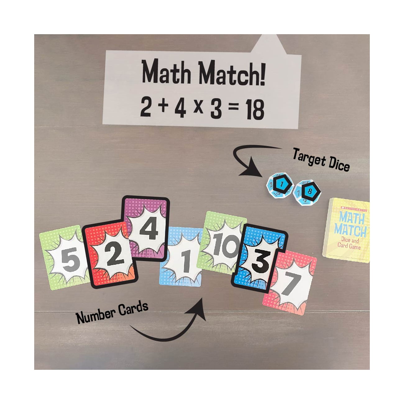 Scholastic Math Match Card And Dice Game - Walmart.com