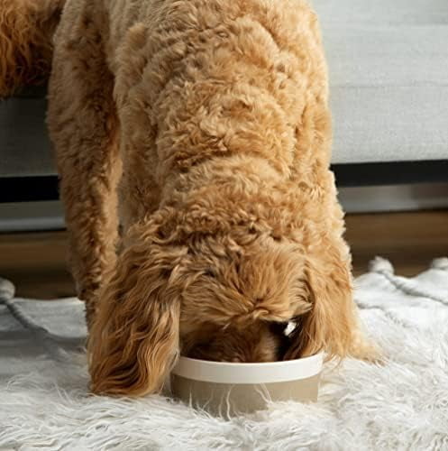 Dipper Ceramic Dog Bowl Heavyweight Durable Dog Food and Water Dish (Large, Teracotta)