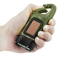 thumbnail image 2 of 2-Pack Hand Crank Solar Powered Flashlight, Emergency Rechargeable LED Flashlight, Survival Flashlight, Quick Snap Carabiner Dynamo Flashlight Torch for Outdoor Sports, Green+Black, 2 of 6