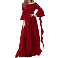 thumbnail image 2 of Fairy Dress, Renaissance Dress Women, Renaissance Costume Women, Renaissance Dress, Victorian Dress Renaissance Costume Women Gothic Witch Dress Medieval Wedding Dress, Red S, 2 of 7