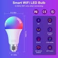 thumbnail image 3 of FRIDEKO HOME A19 Smart LED Light Bulbs, WiFi + Bluetooth, RGBWW Color Changing, 800lm, E26 Base, 9W (60W Eqv), Smart Light Bulbs Work with Alexa, Google Home, Smartthings, Music Sync, 4 Pack, 3 of 10