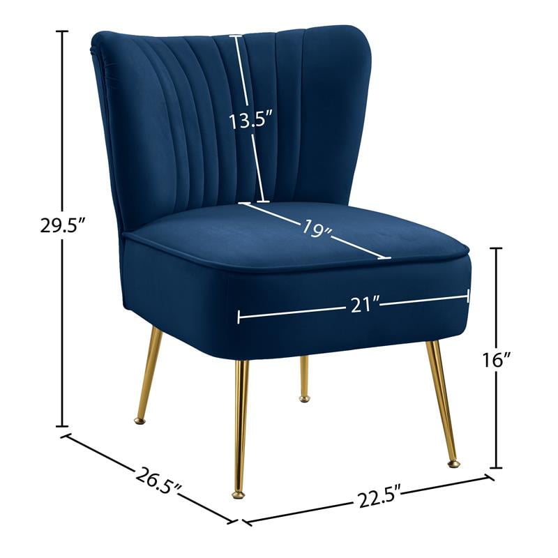 Onaangeroerd terug De gasten Meridian Furniture Tess Mint Velvet Accent Chair with Gold Legs -  Walmart.com
