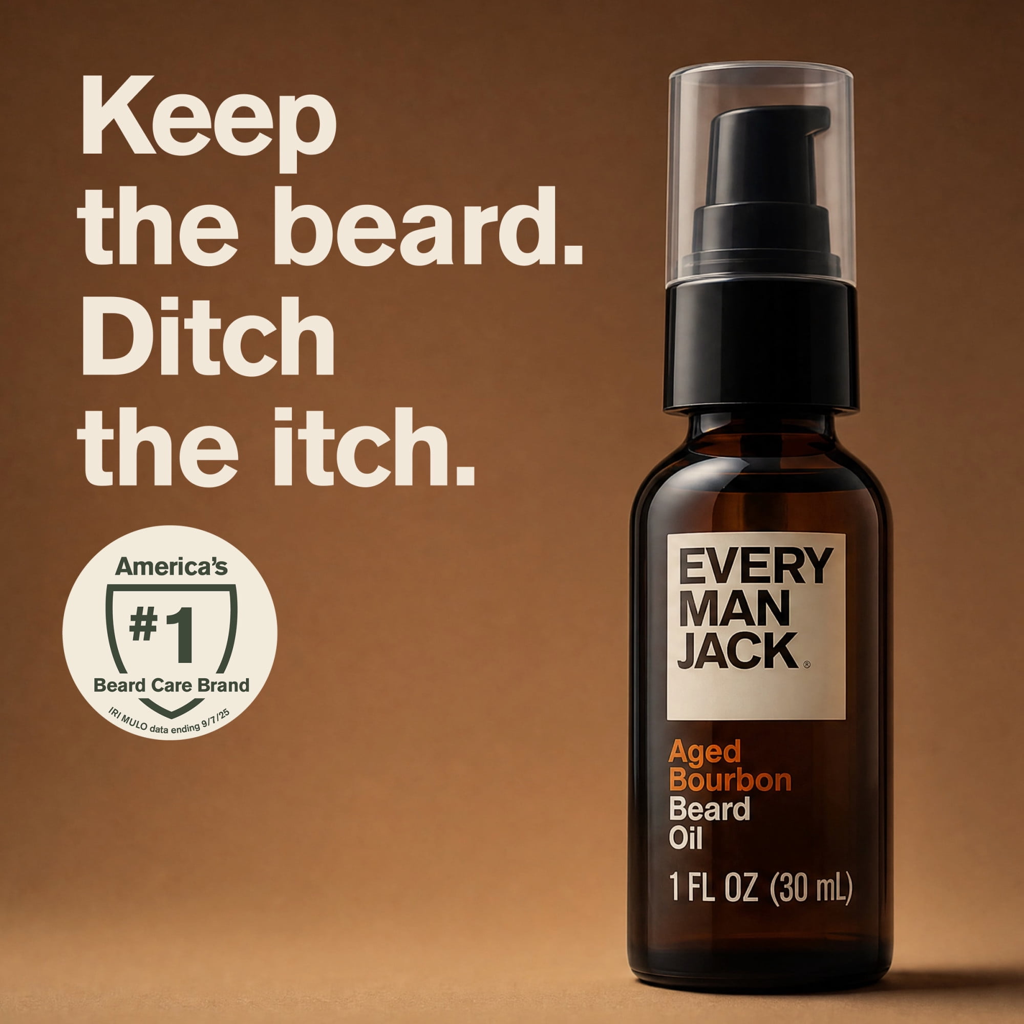 (6 pack) Every Man Jack Aged Bourbon Beard Oil for Men Deeply Moisturizes & Softens Your Beard, Naturally Derived with Shea Butter & Argan Oil 1 fl oz, 1 Count