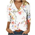 thumbnail image 6 of IchuanyiWomen's 2025 Fashion Tops 3/4 Length Sleeve Business Casual Print Blouses Summer Tees Shirts, 6 of 8