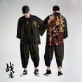 thumbnail image 2 of Japanese Traditional Clothing Invincible Print Kimono Pants Men Retro Yukata Asian Fashion Tang Suit Harajuku Hanfu Yukata Jacke, 2 of 6