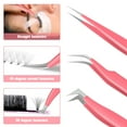 thumbnail image 5 of VEYES INC Lash Tweezers(3pcs) for Eyelash Extensions. Fiber Tip Tweezers Kit Contains Isolation,Curved and Volume Eyelashash Tweezers Pink, 5 of 5