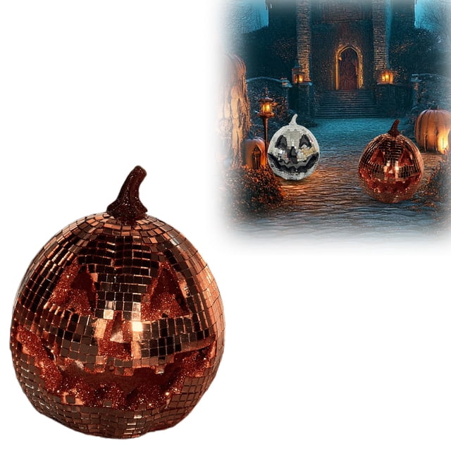 WHEANG Halloween Pumpkin Decor Pumpkin Table Decoration Silver Glitter Sign Halloween Tray Decor Table Centerpiece For Home
