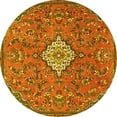 thumbnail image 1 of Ahgly Company Machine Washable Indoor Round Persian Yellow Traditional Area Rugs, 5' Round, 1 of 4