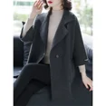 thumbnail image 4 of Colección de otoño 2024 Nueva chaqueta tipo suéter para mujeres de mediana edad y mayores Abrigo elegante y de moda sin cuello, 4 of 4
