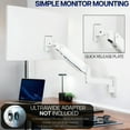 thumbnail image 6 of VIVO White Single Pneumatic Monitor Wall Mount, Fits Ultrawides up to 49", 6 of 8