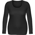 thumbnail image 5 of Emmalise Women's Junior and Plus Size Basic Scoop Neck Tshirt Long Sleeve Tee Large 3pk - Black, Green Teal, White, 5 of 8