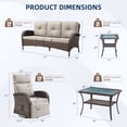 thumbnail image 2 of Gymojoy 5-Piece Patio Furniture Set with Swivel Recliner Chairs, Sofa and Coffee Table, Outdoor Wicker Patio Conversation Set with Adjustable Backrest & Footrest, 2 of 14