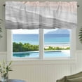 thumbnail image 3 of Gray Black Coastal Wave Farmhouse Short Window Curtain Valances, Summer Modern Ocean Beach Rod Pocket Kitchen Valances for Living Room Bedroom Bathroom Cafe 42" x 18", 3 of 8
