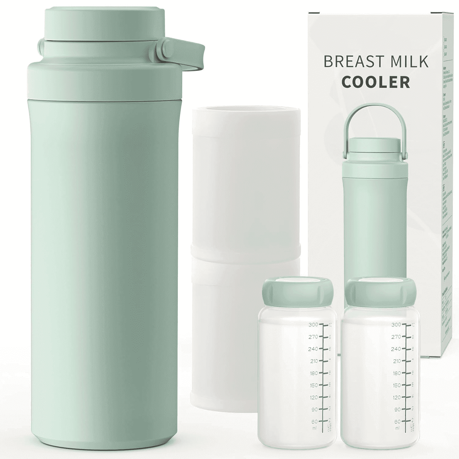 MPow 22oz Breastmilk Cooler with 360° 24 Hours Cooling, Portable Milk Chiller Set with 2 Baby Bottles, Breast Milk Storage Bags Freezer, BPA Free for On the Go Baby Feeding