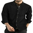 thumbnail image 1 of PENGXIANG Men‘s Spring Autumn Cual Shirts Solid Color Long Sleeve Lapel Tops Button Shirts for Party, 1 of 6