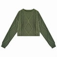 thumbnail image 3 of Women'S Oversized Fall Sweaters Casual Long Sleeve Crewneck Chunky Cable Knit Pullover Tops Winter Clothes Green L, 3 of 9