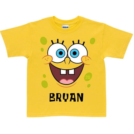 spongebob shirt face squarepants personalized youth yellow