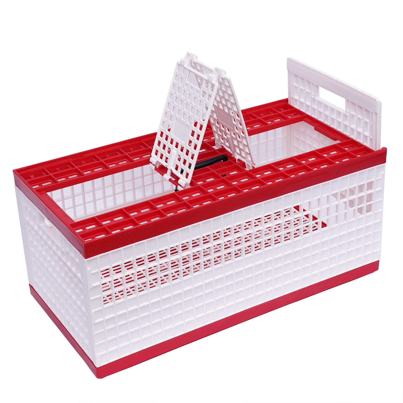 Racing Pigeon Carrier Box, Bird Training Basket Folding Pigeon Training Release Cage with 2 Side Doors + 2 Top Department
