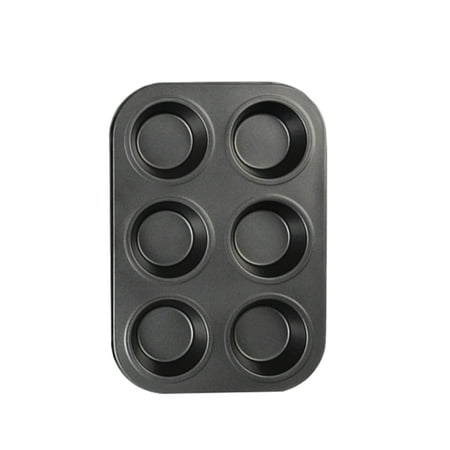 

Cake Baking Mold Home Bakery Muffin Cupcake Baking Tray Carbon Steel Pan Mould Black 6-slot