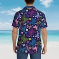 thumbnail image 4 of Honeii Colorful Butterflies Print Men’s Hawaiian Shirt,Classic Button-Down Short Sleeve Shirt, for Beach, Vacation, and Outdoor Activities,Small, 4 of 7