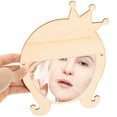 thumbnail image 2 of Wooden Makeup Mirror with Acrylic Material Beige Color for Wall Decoration and Home Use 1 Piece, 2 of 6